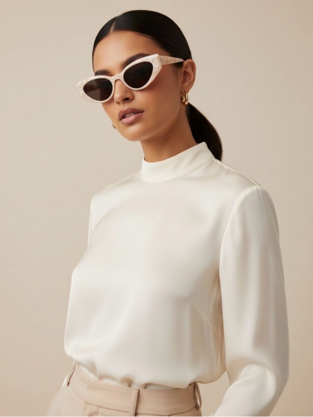 Carolina Lemke Pink Marble Cat-Eye Sunglasses - 9180-02